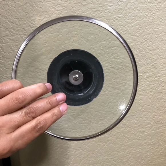 VTG REPLACEMENT GLASS METAL BLACK LID FOR SAUCE PAN APROX 6" - Picture 2 of 5